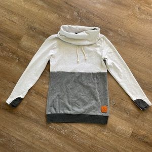 Ampersand color block cowl neck sweatshirt size small